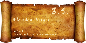 Böcker Vince névjegykártya